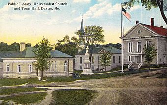 Library, Church and Town Hall, Dexter, ME.jpg