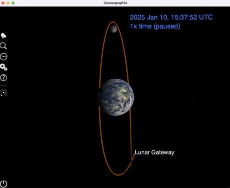 Lunar Gateway Orbit 7days Earth-Moon fixed