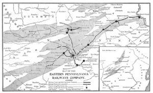 Map of Eastern Pennsylvania Railways Company c 1907