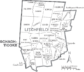 Map of Litchfield County Connecticut With Municipal Labels