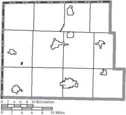 Location of Blakeslee in Williams County