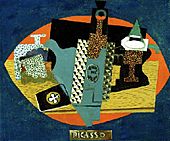 Pablo Picasso, 1916, L'anis del mono (Bottle of Anis del Mono) oil on canvas, 46 x 54.6 cm, Detroit Institute of Arts, Michigan