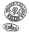 Pillnaer bitter wasser A. Ulbrich clay pot logo