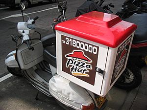 Pizza delivery moped HongKong