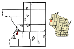 Location of Dresser in Polk County, Wisconsin.