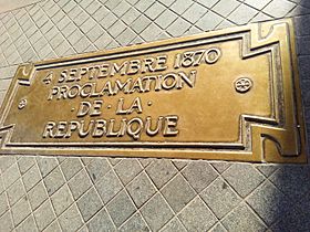 Proclamation of Republic plaque in Arc de Triomphe