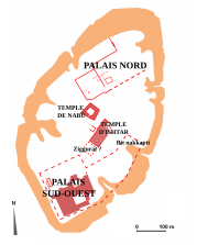 Plan of the Kuyunjik mound in Nineveh