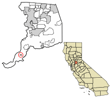 Location of Isleton in Sacramento County, California