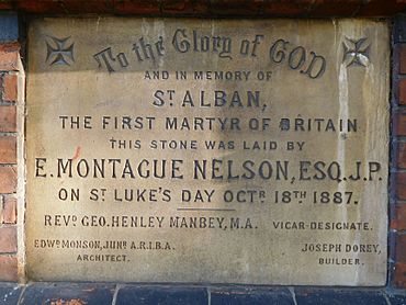 St Alban's, Acton Green dedication stone