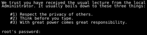 Sudo warning