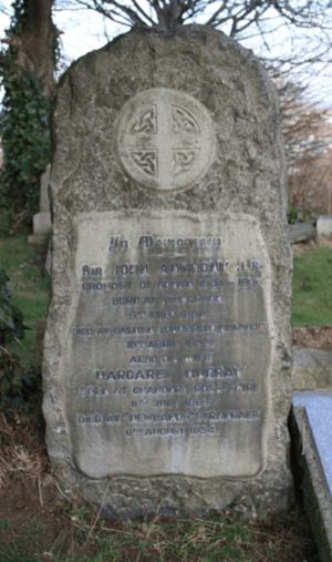The grave of Sir John Anthony, Craigton Cemetery, Glasgow