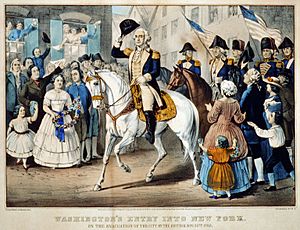 Washington's entry into New York 1783, Currier and Ives 1857
