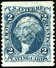 Washington revenue playing cards 2c 1862