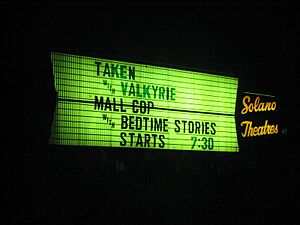 West Wind Solano Drive-In theatre sign at night time