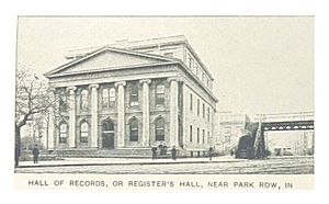 (King1893NYC) pg258 HALL OF RECORDS, OR REGISTER'S HALL, NEAR PARK ROW, IN CITY-HALL PARK