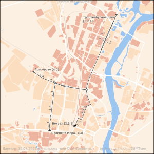 Великий Новгород trolleybus map 2022