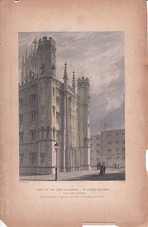 1840 St John's College Cloisters New Buildings Colour Print Le Keux Mackenzie