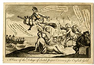 A view of the deluge of Scotch paper currency for English gold (BM 1855,0609.1955)