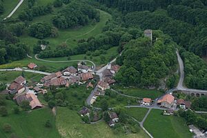 Aerial view of Les Clées, 2008-05-25