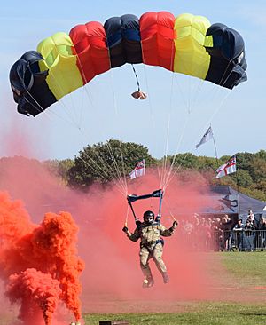 Army display parachutist landing 29Sept2018 arp