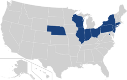 Location of teams in Big East Conference