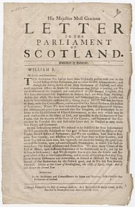 Broadside announcing appointment of Earl of Melville Edinburgh Scotland 1690