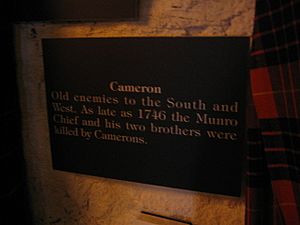 Cameron tartan Clan Munro exhibition