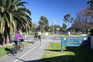 Capital City Trail at Princes Park looking west