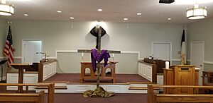 Chancel of Houston Memorial UMC on Good Friday
