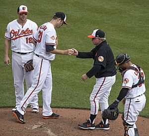 Chris Tillman, Buck Showalter (36615791150)