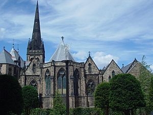Church of Saint Francis Xavier, Liverpool from the Angel Field Renaissance Garden - DSC00579