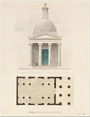 Church of the French Protestants (Eglise Français du Saint Esprit), New York (front elevation and plan) MET DT997