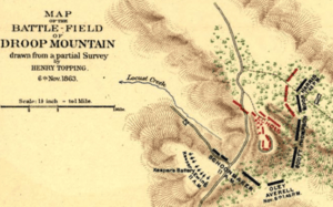 Closeup map of Battle of Droop Mountain
