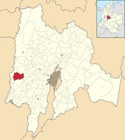 Location of the municipality and town of Pulí inside the Cundinamarca department of Colombia