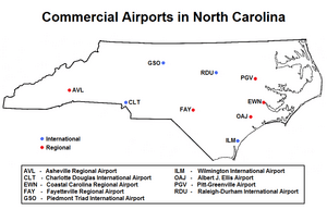 Commercial Airports in North Carolina