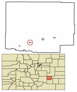Location of the Town of Crowley in the Crowley County, Colorado.