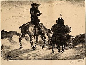 Don Quichote And Sancho Panza by Louis Aquetin - Louis Anquetin - ABDAG005120