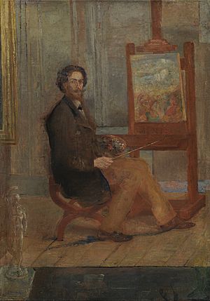 Ensor voor zijn schildersezel, James Ensor, 1890, Koninklijk Museum voor Schone Kunsten Antwerpen, 2809.001.jpeg
