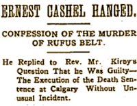 Ernest Cashel execution Globe & Mail 3 Feb 1904