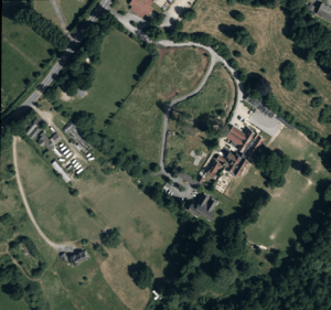 Fair Oak Lodge (The Kings School) from above