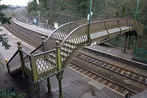 Footbridge at Cogan railway station, Penarth