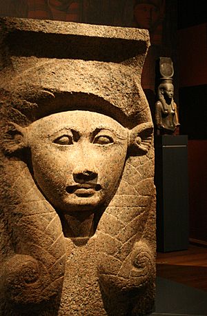 Hathor capital on display at the Nicholson Museum