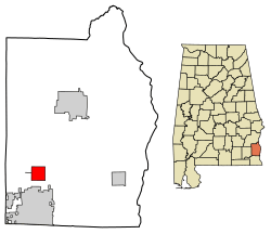 Location of Newville in Henry County, Alabama.