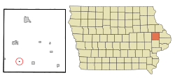 Location of Morley, Iowa