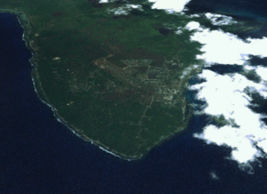 Satellite image of the Kavieng peninsula