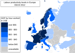 Labour productivity levels in europe