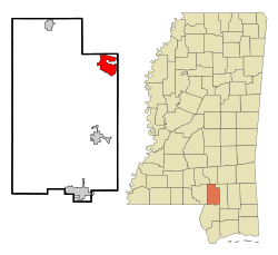 Location of West Hattiesburg, Mississippi