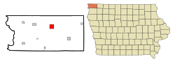 Location within Lyon County and Iowa