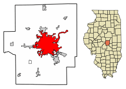 Location of Decatur in Macon County, Illinois