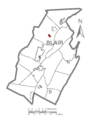 Map of Bellwood, Blair County, Pennsylvania Highlighted